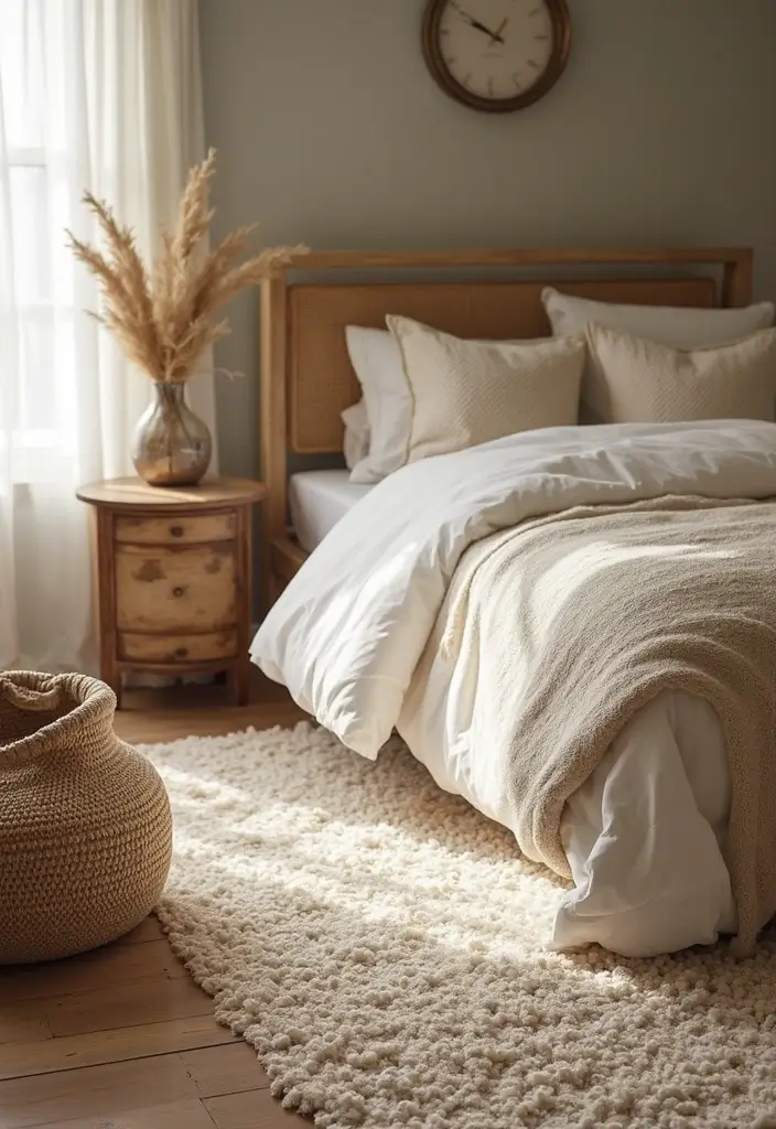 25 Bedroom Ideas Interior Design That Feel Modern Timeless 7. Soft Textured Rugs