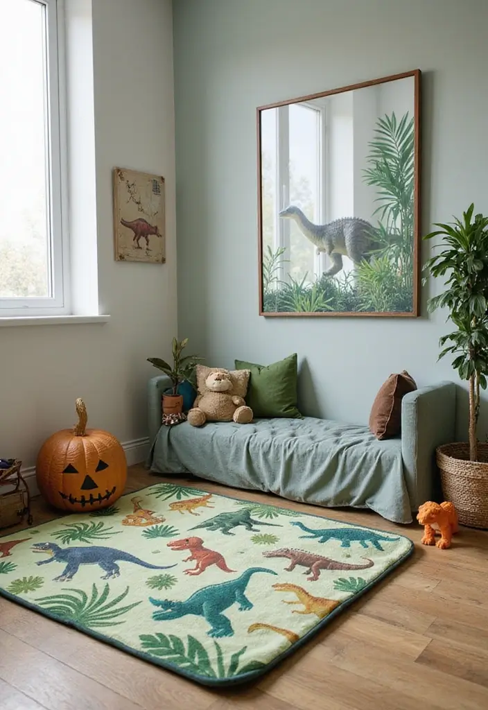 25 Boys Dinosaur Bedroom Ideas for a Roaring Good Time 22. Dinosaur Themed Play Area