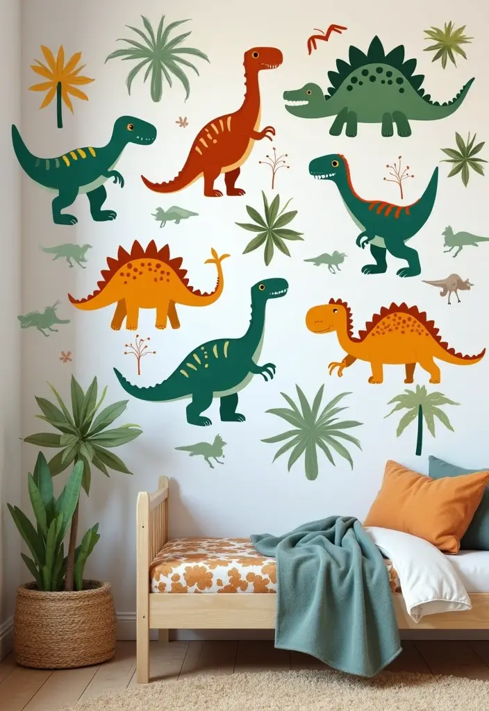 25 Boys Dinosaur Bedroom Ideas for a Roaring Good Time 25. Dino Themed Wall Stickers