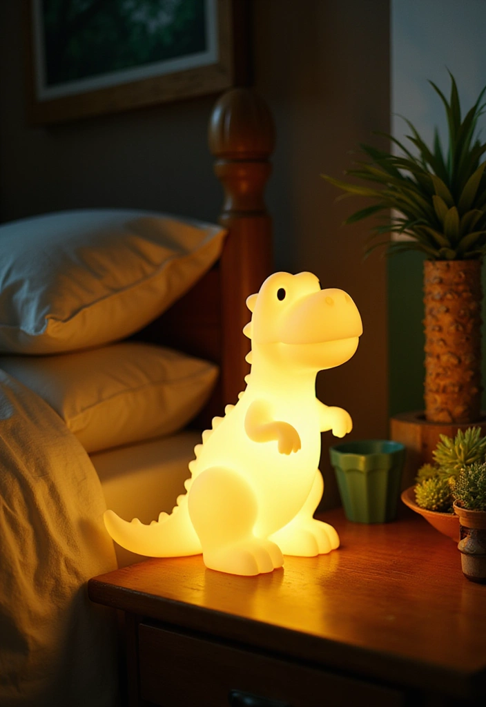 25 Boys Dinosaur Bedroom Ideas for a Roaring Good Time 6. Dino Themed Night Lamps