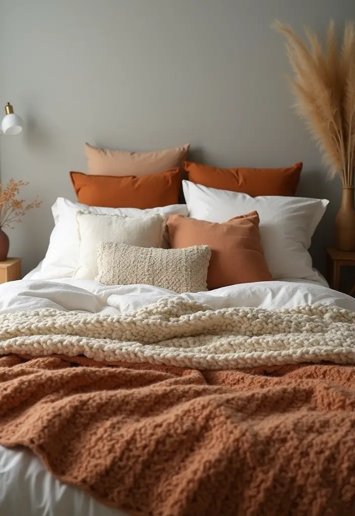 25 Cozy Bedroom Decor Ideas That Make Every Night Special 1. Layered Textiles for Softness