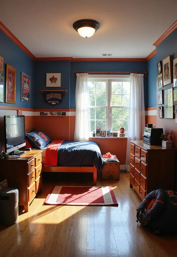 25 Cute Bedroom Ideas Bloxburg That Are Easy to Recreate 17. Sports Fanatic