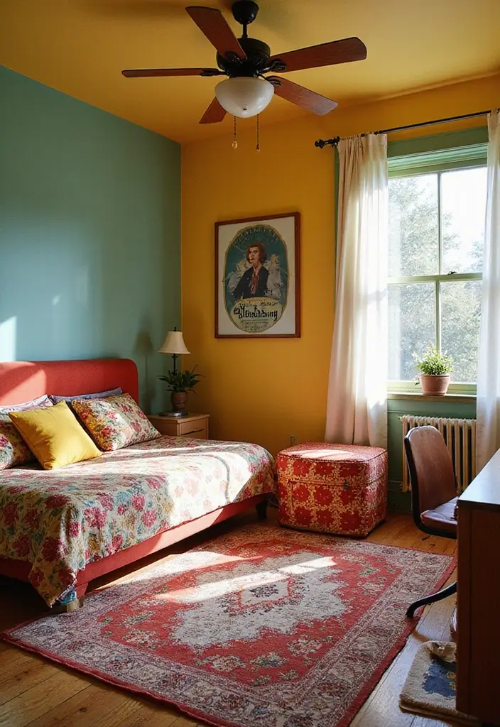 25 Cute Bedroom Ideas Bloxburg That Are Easy to Recreate 21. Retro Revival