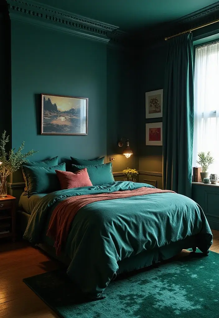 25 Dark Moody Bedroom Ideas That Create a Relaxing Escape 2. Embrace Deep Jewel Tones