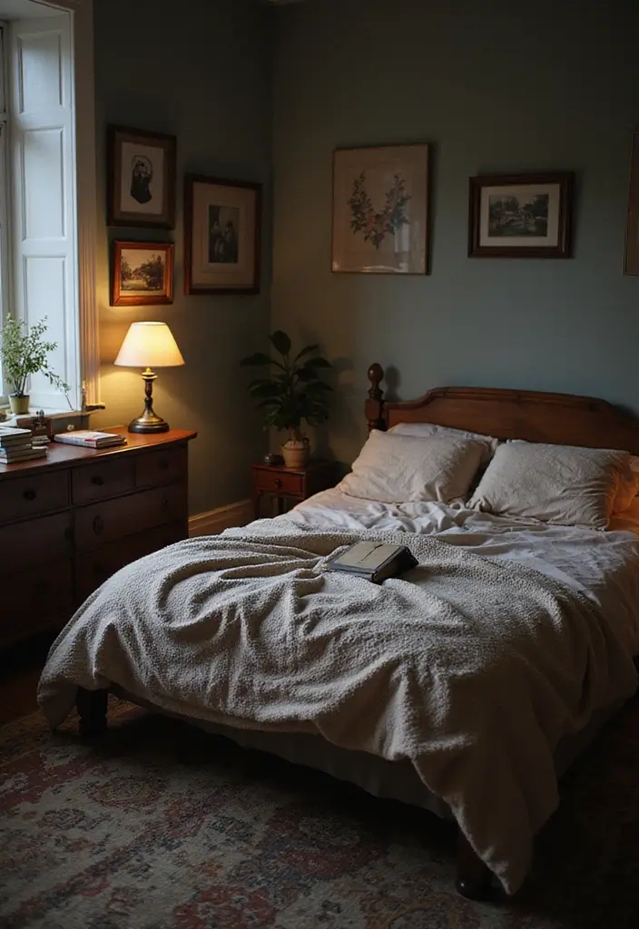 25 Dark Moody Bedroom Ideas That Create a Relaxing Escape 22. Personal Touches