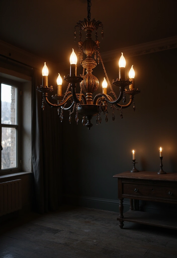 25 Dark Moody Bedroom Ideas That Create a Relaxing Escape 8. Statement Lighting Fixtures