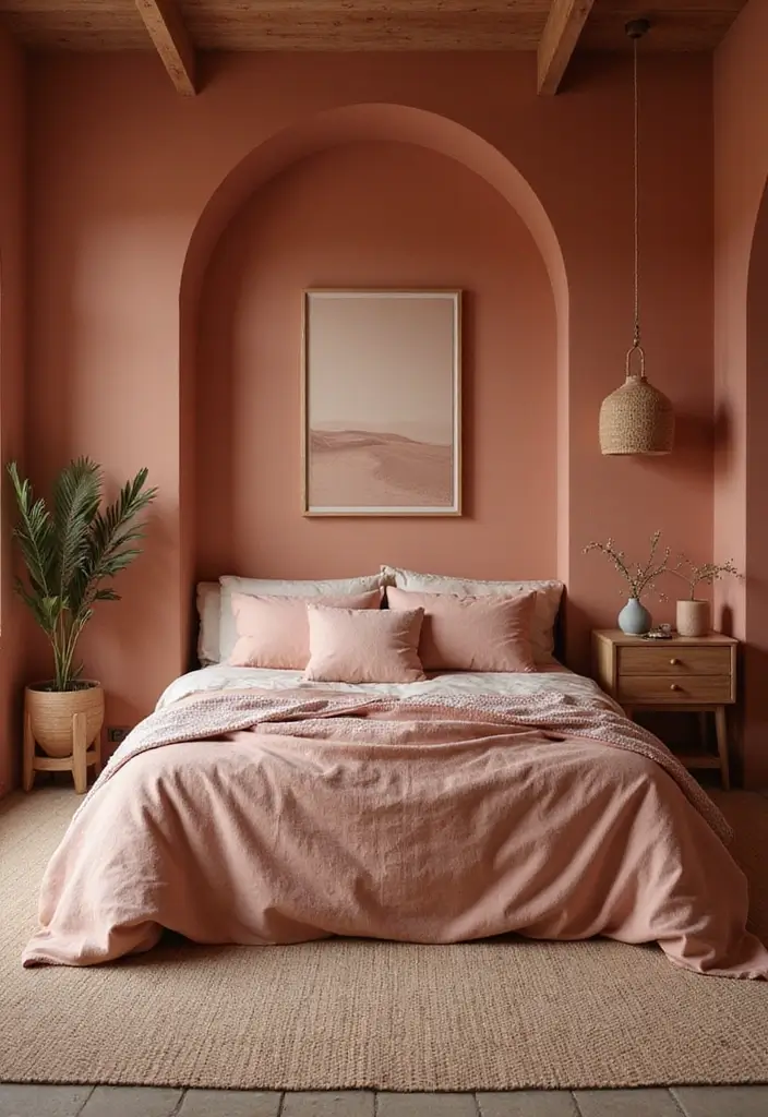 25 Dusty Rose Bedroom Ideas That Feel Romantic Calm 24. Dusty Rose and Terracotta Tones