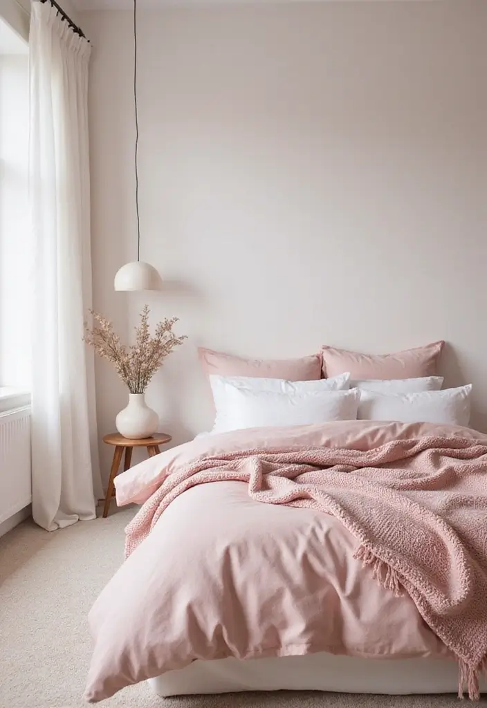 25 Dusty Rose Bedroom Ideas That Feel Romantic Calm 6. Minimalist Dusty Rose Accents