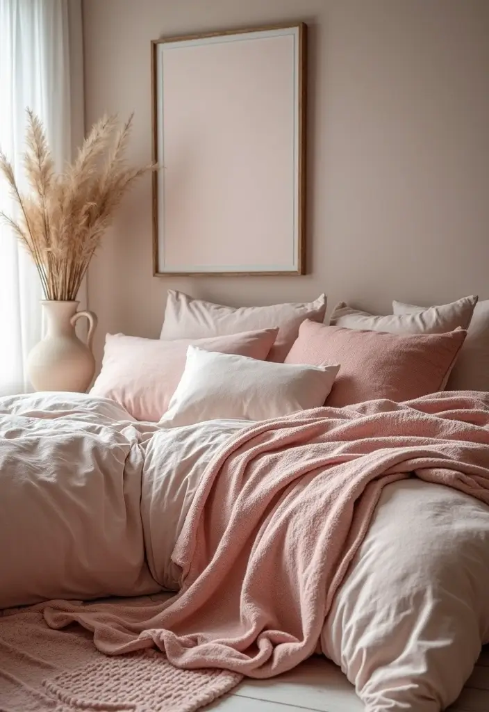 25 Dusty Rose Bedroom Ideas That Feel Romantic Calm 7. Dusty Rose Accessories for a Touch of Glam