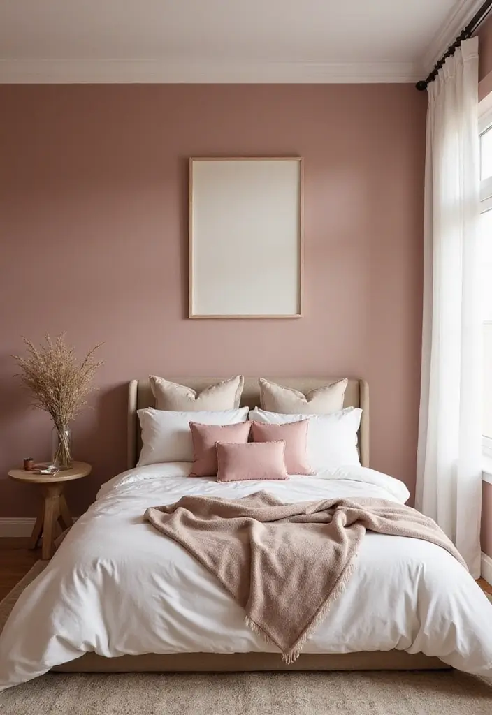 25 Dusty Rose Bedroom Ideas That Feel Romantic Calm 9. Dusty Rose and Earthy Neutrals