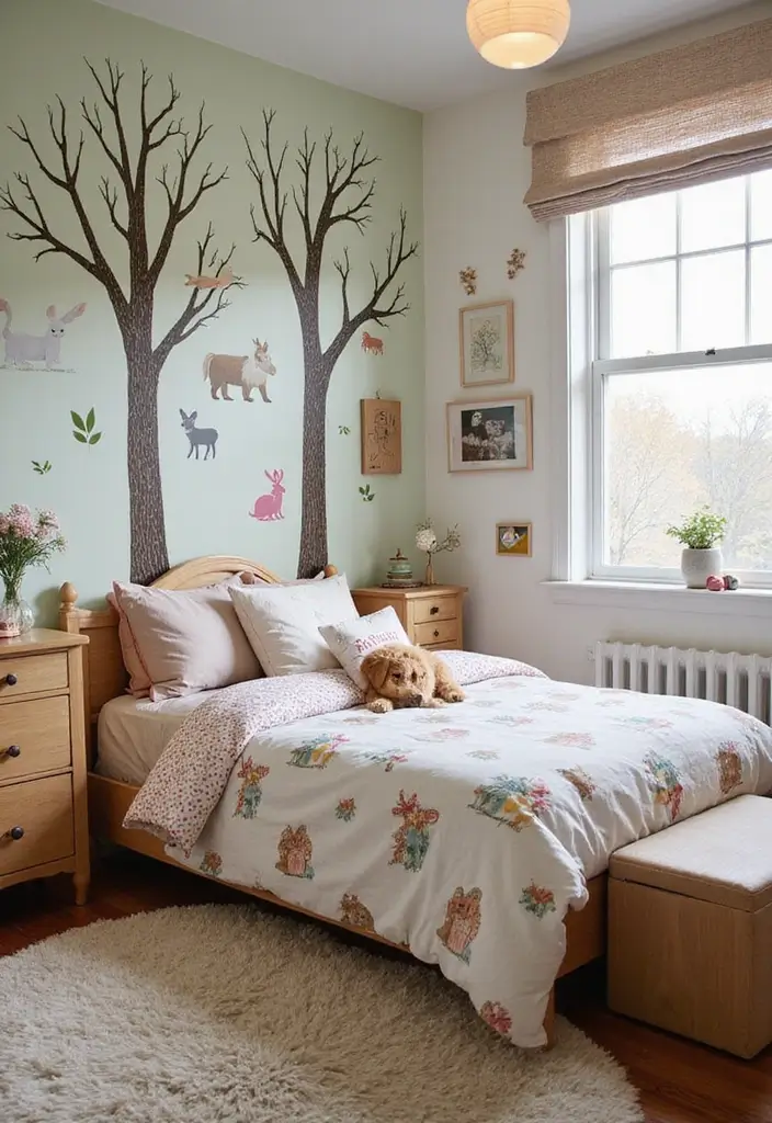 25 Girls Bedroom Ideas for 6 Year Olds That Are Sweet Playful 13. Whimsical Woodland Theme