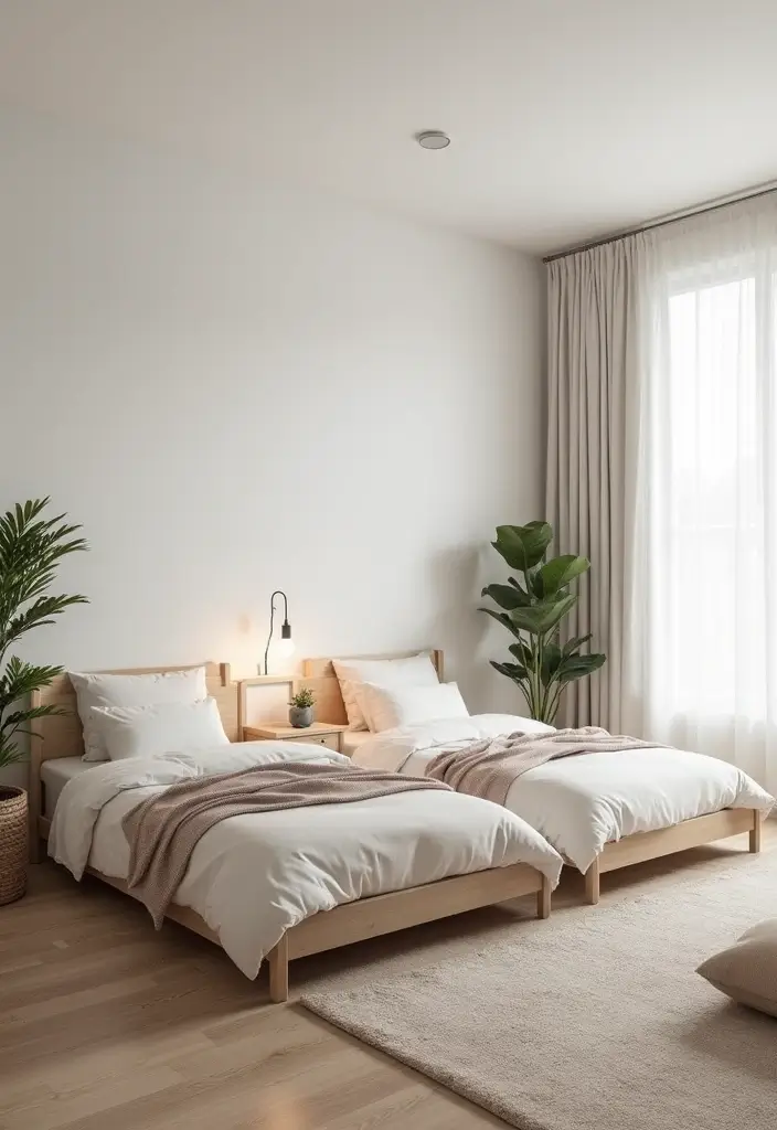 25 Guest Bedroom Ideas Twin Beds That Feel Balanced Cute 16. Scandinavian Style for Minimalist Elegance
