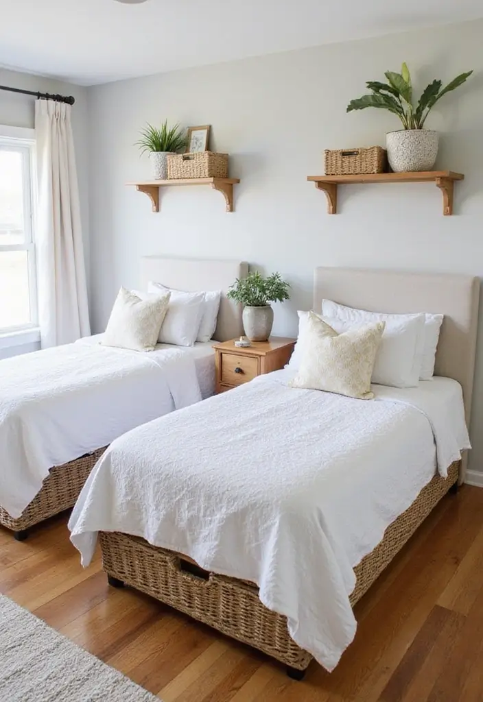 25 Guest Bedroom Ideas Twin Beds That Feel Balanced Cute 3. Smart Storage Solutions for a Clutter Free Space