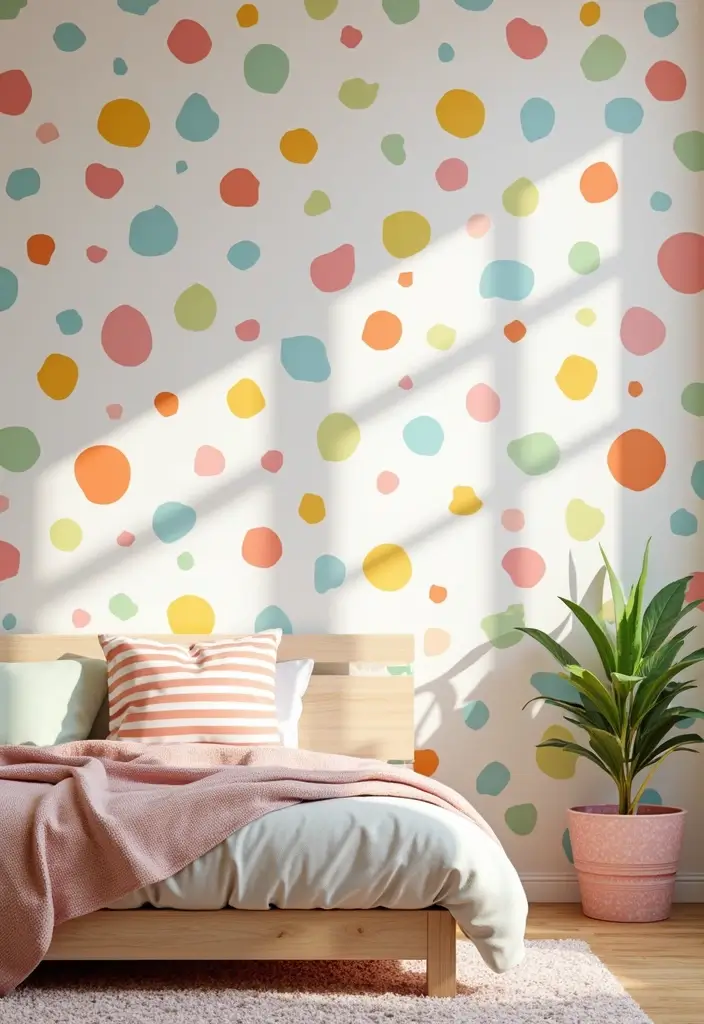 25 Kids Bedroom Wall Painting Ideas That Boost Imagination 10. Playful Patterns