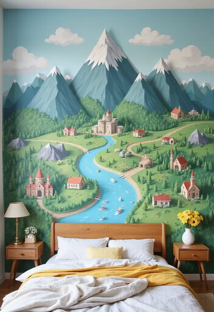 25 Kids Bedroom Wall Painting Ideas That Boost Imagination 4. Adventure Map