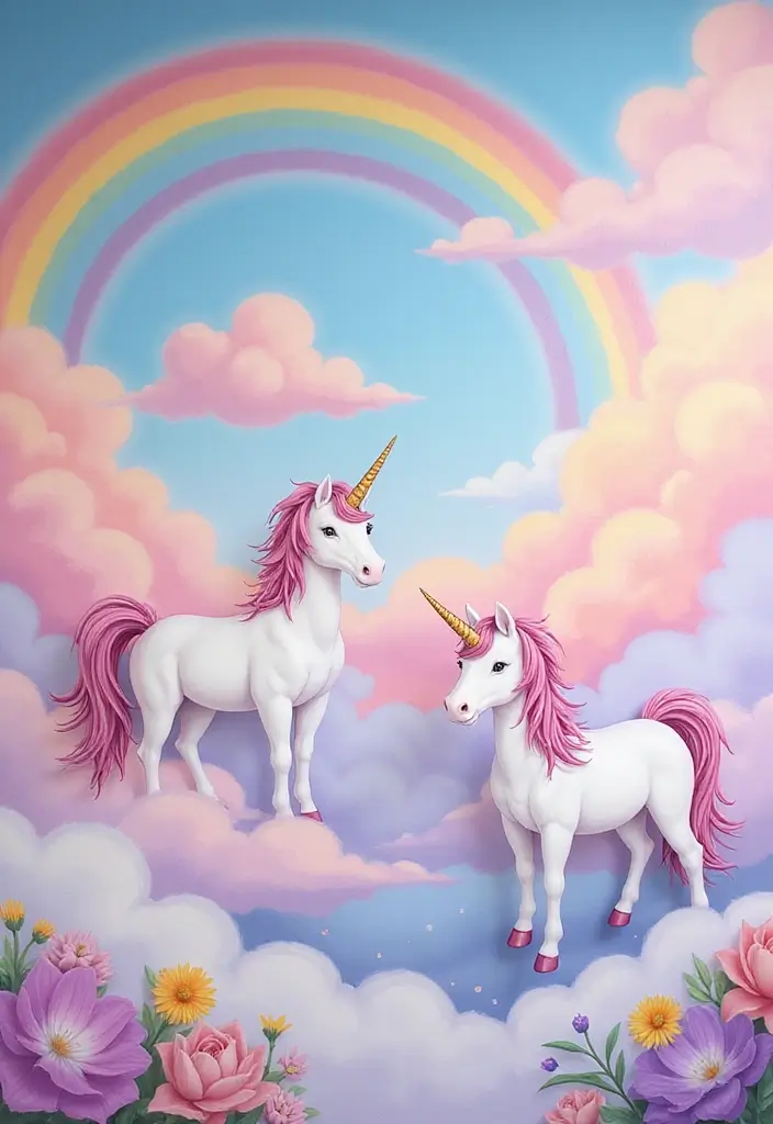 25 Kids Bedroom Wall Painting Ideas That Boost Imagination 6. Magical Unicorns