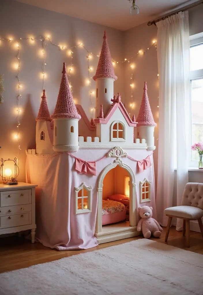 25 Princess Bedroom Ideas for Kids That Feel Straight Out of a Castle 11. Castle Playhouse