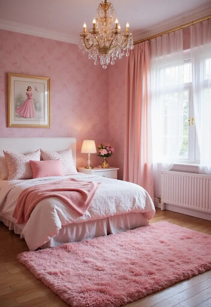 25 Princess Bedroom Ideas for Kids That Feel Straight Out of a Castle 7. Enchanted Floor Dcor