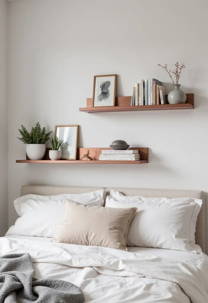 25 Rose Gold Bedroom Ideas That Feel Glamorous Feminine 12. Rose Gold Shelving Solutions