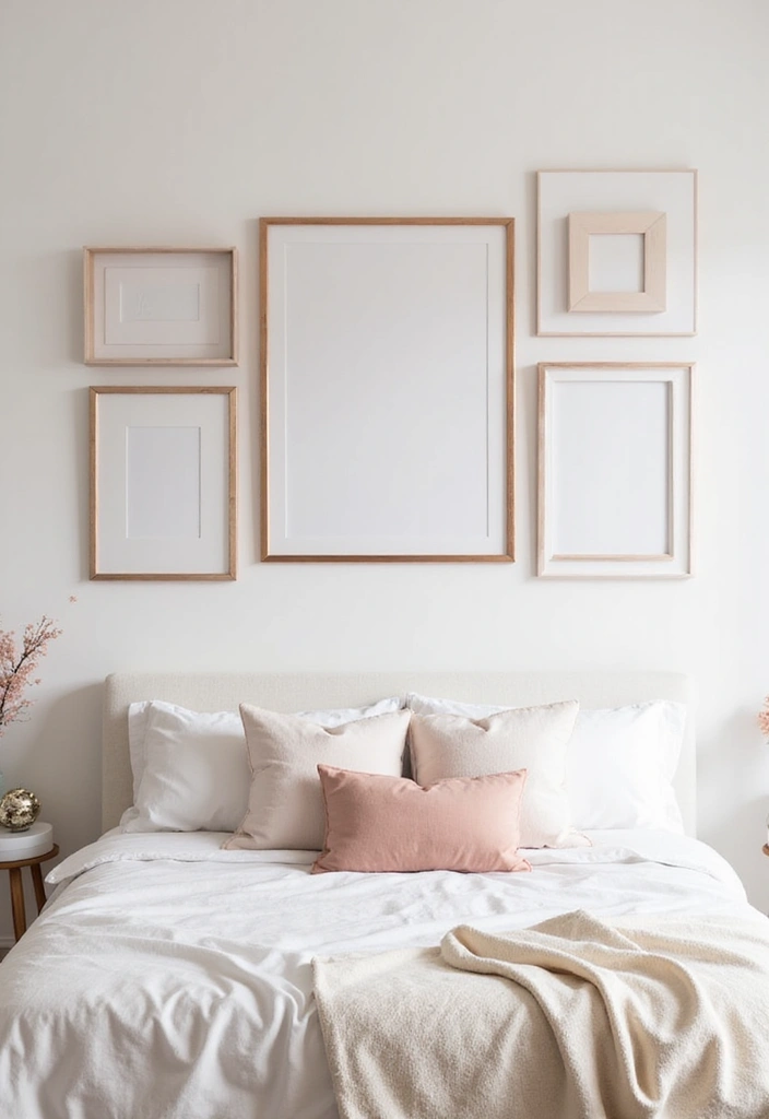 25 Rose Gold Bedroom Ideas That Feel Glamorous Feminine 24. Soft Rose Gold Framed Art