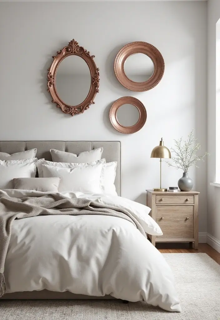 25 Rose Gold Bedroom Ideas That Feel Glamorous Feminine 5. Rose Gold Decorative Mirrors