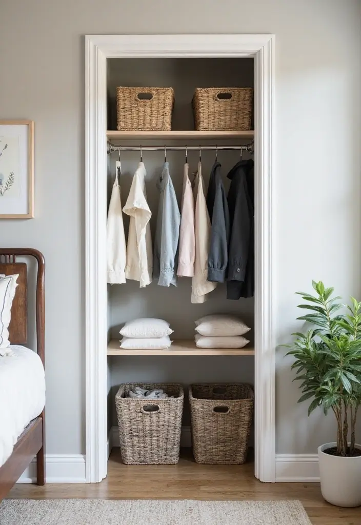 25 Small Primary Bedroom Ideas That Feel Calm Luxurious 12. Optimize Closet Space