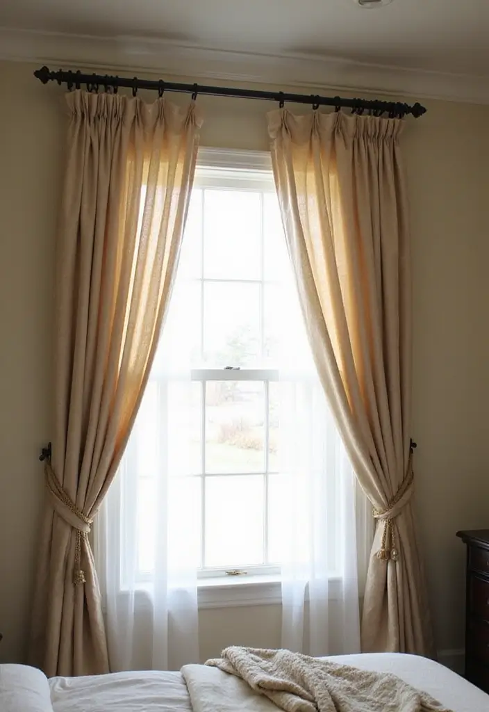 25 Small Primary Bedroom Ideas That Feel Calm Luxurious 14. Choose Beautiful Window Treatments