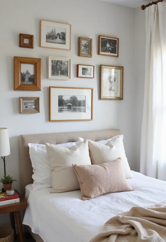 25 Small Primary Bedroom Ideas That Feel Calm Luxurious 25. Personalize with Meaningful Decor