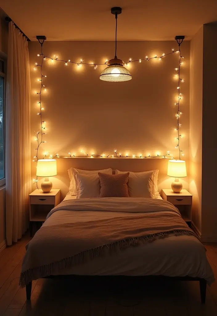 25 Small Primary Bedroom Ideas That Feel Calm Luxurious 4. Layer Lighting for a Cozy Ambiance