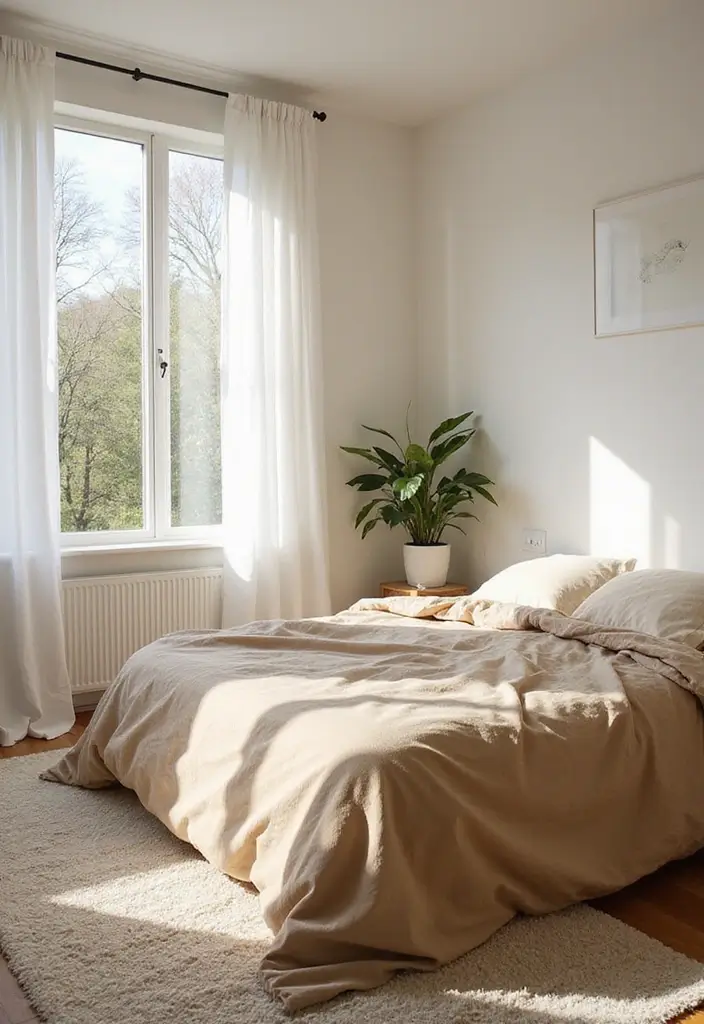 25 Tan Comforter Bedroom Ideas That Feel Soft Balanced 16. Natural Light Focus