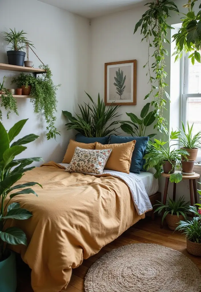 25 Tan Comforter Bedroom Ideas That Feel Soft Balanced 19. Urban Jungle
