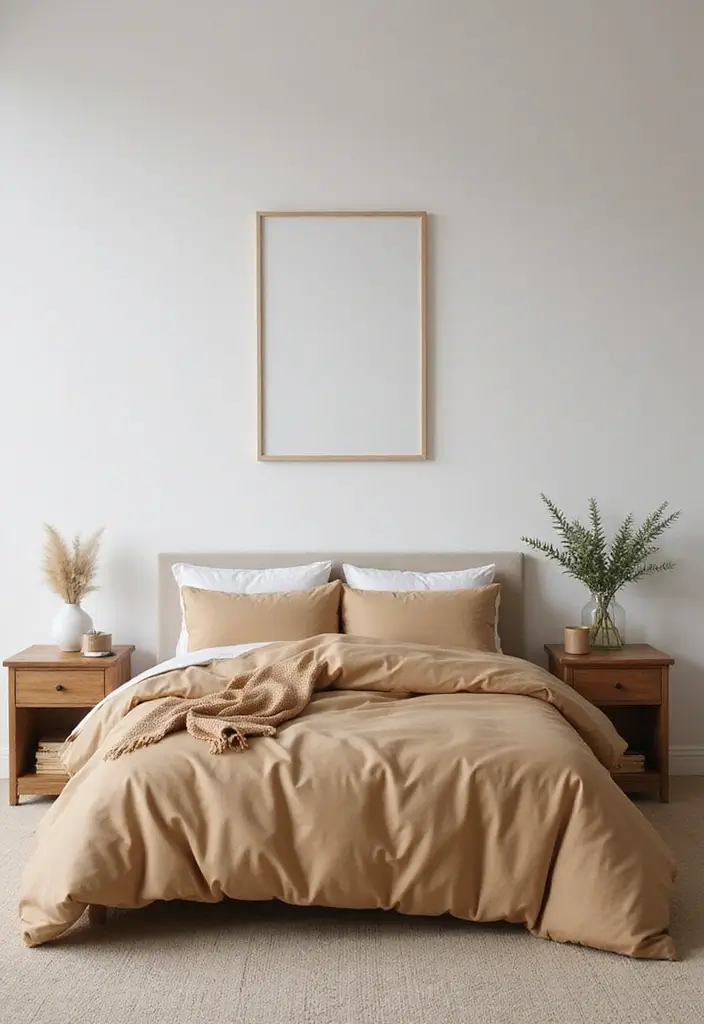 25 Tan Comforter Bedroom Ideas That Feel Soft Balanced 20. Sweet Simplicity