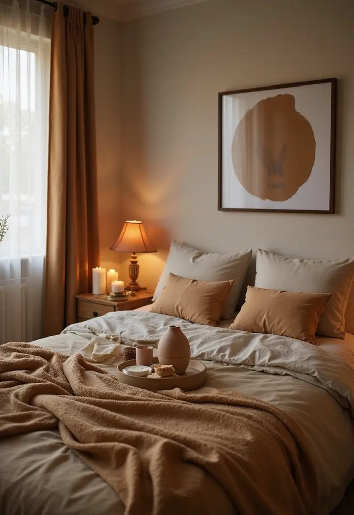 25 Tan Comforter Bedroom Ideas That Feel Soft Balanced 24. Comforting Smells