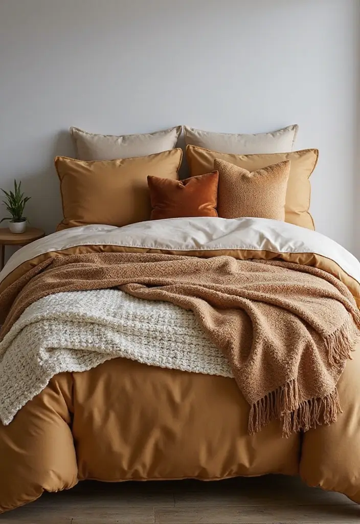 25 Tan Comforter Bedroom Ideas That Feel Soft Balanced 5. Textured Tones