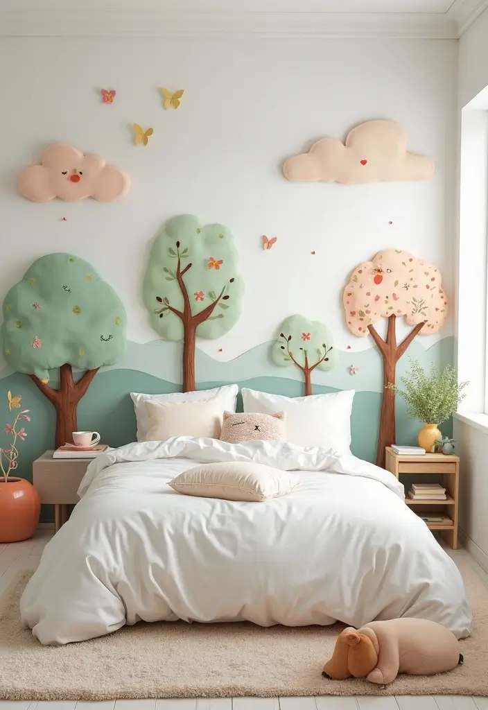 25 Wall Drawing Bedroom Art Ideas That Spark Creativity 2. Whimsical Nature Scenes
