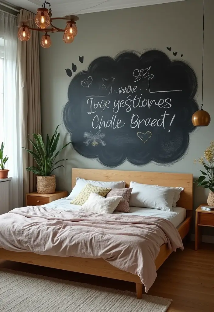 25 Wall Drawing Bedroom Art Ideas That Spark Creativity 25. Customizable Chalkboard Wall