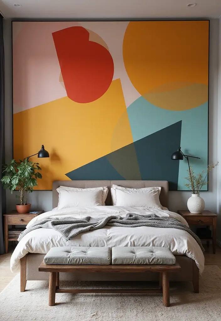 25 Wall Drawing Bedroom Art Ideas That Spark Creativity 3. Abstract Geometric Shapes