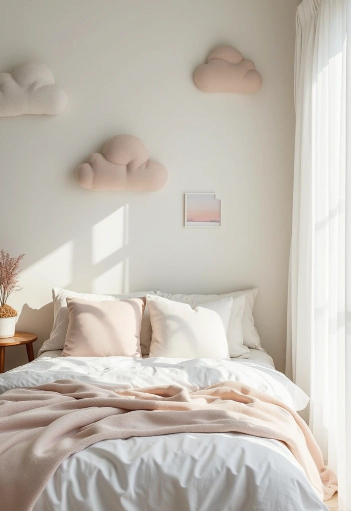 25 Wall Drawing Bedroom Art Ideas That Spark Creativity 6. Dreamy Clouds