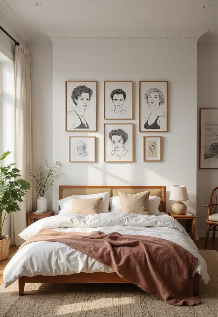 25 Wall Drawing Bedroom Art Ideas That Spark Creativity 7. Artistic Portraits