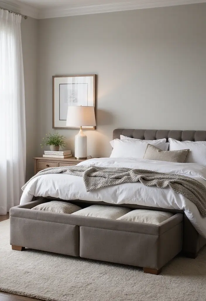 26 Bedroom Chair Ideas for Small Spaces That Save Space in Style 2. Multifunctional Ottomans