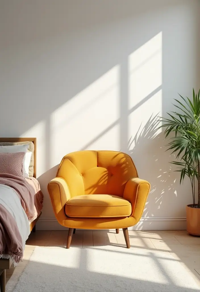 26 Bedroom Chair Ideas for Small Spaces That Save Space in Style 20. Low Profile Chairs