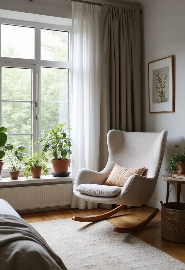 26 Bedroom Chair Ideas for Small Spaces That Save Space in Style 3. Classic Rocking Chair