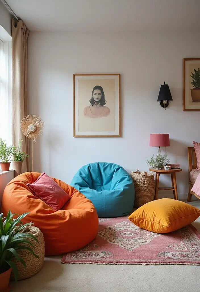 26 Bedroom Chair Ideas for Small Spaces That Save Space in Style 5. Stylish Bean Bags