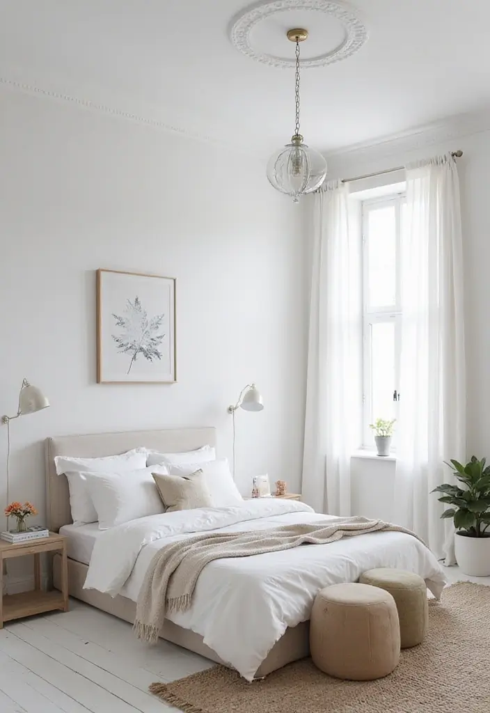 26 Bedroom Small Space Ideas That Feel Airy Organized 16. Embrace Minimalist Decor