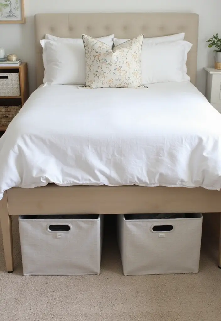 26 Bedroom Small Space Ideas That Feel Airy Organized 2. Under Bed Storage