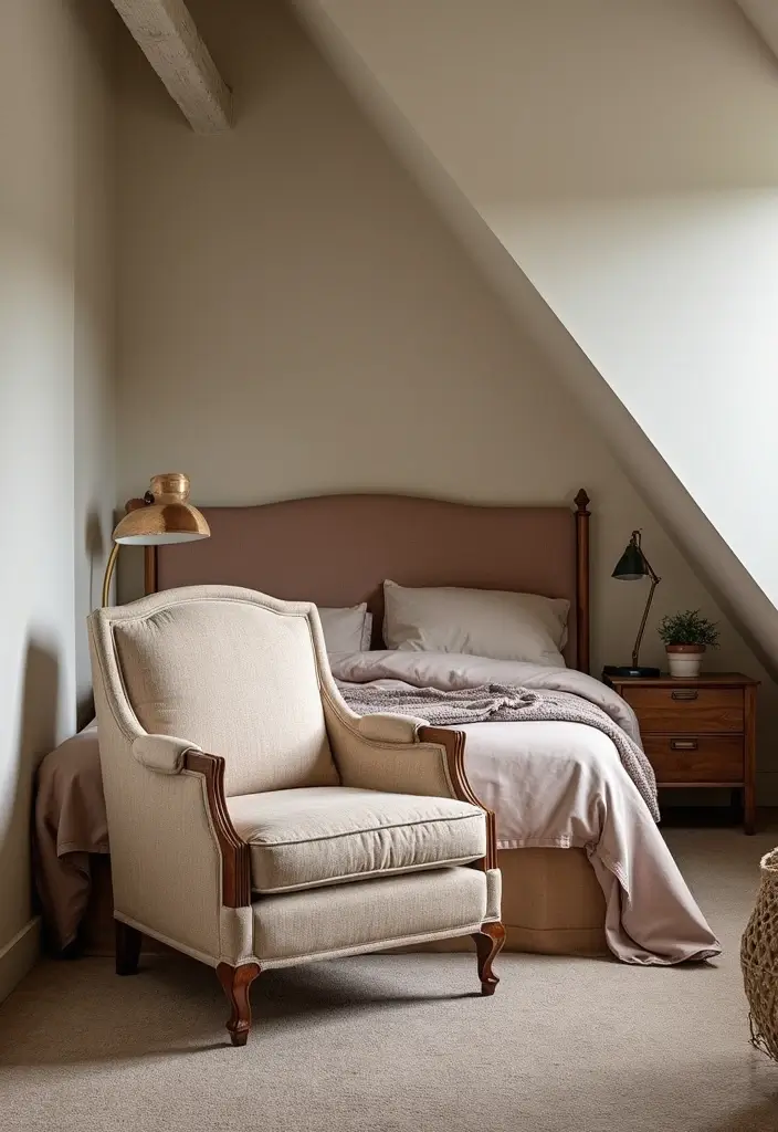 27 Attic Bedroom Ideas Master Suite That Feel Private Luxurious 10. Statement Furniture Pieces