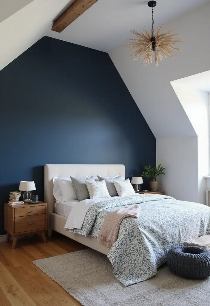 27 Attic Bedroom Ideas Master Suite That Feel Private Luxurious 7. Bold Accent Walls