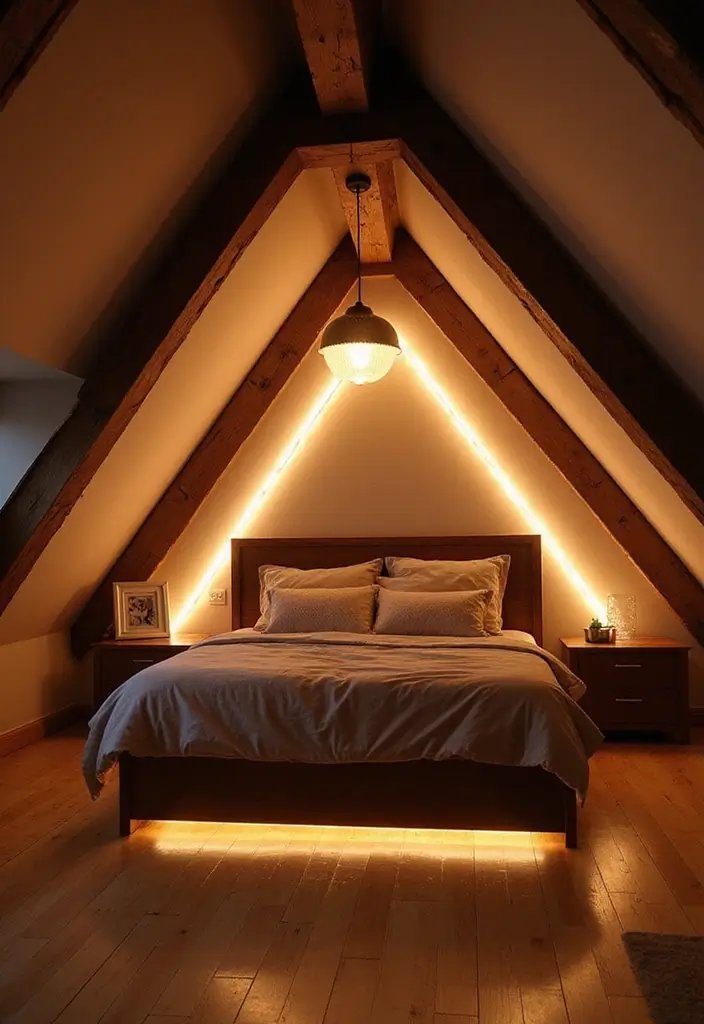 27 Attic Bedroom Ideas Master Suite That Feel Private Luxurious 9. Smart Lighting Solutions