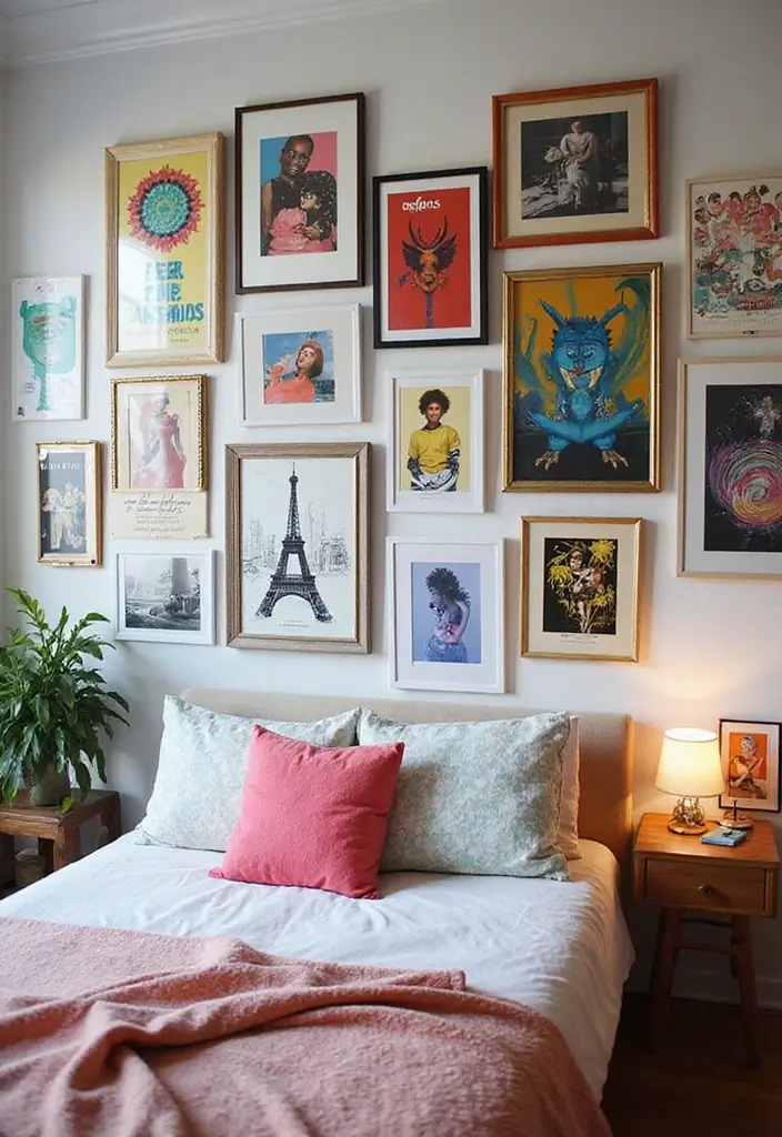 27 Teen Loft Bedroom Ideas That Are Modern and Multi Functional 17. Gallery Walls for Personal Expression