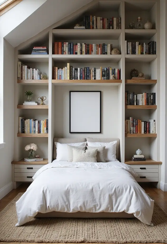 27 Teen Loft Bedroom Ideas That Are Modern and Multi Functional 3. Built In Shelving for Stylish Storage